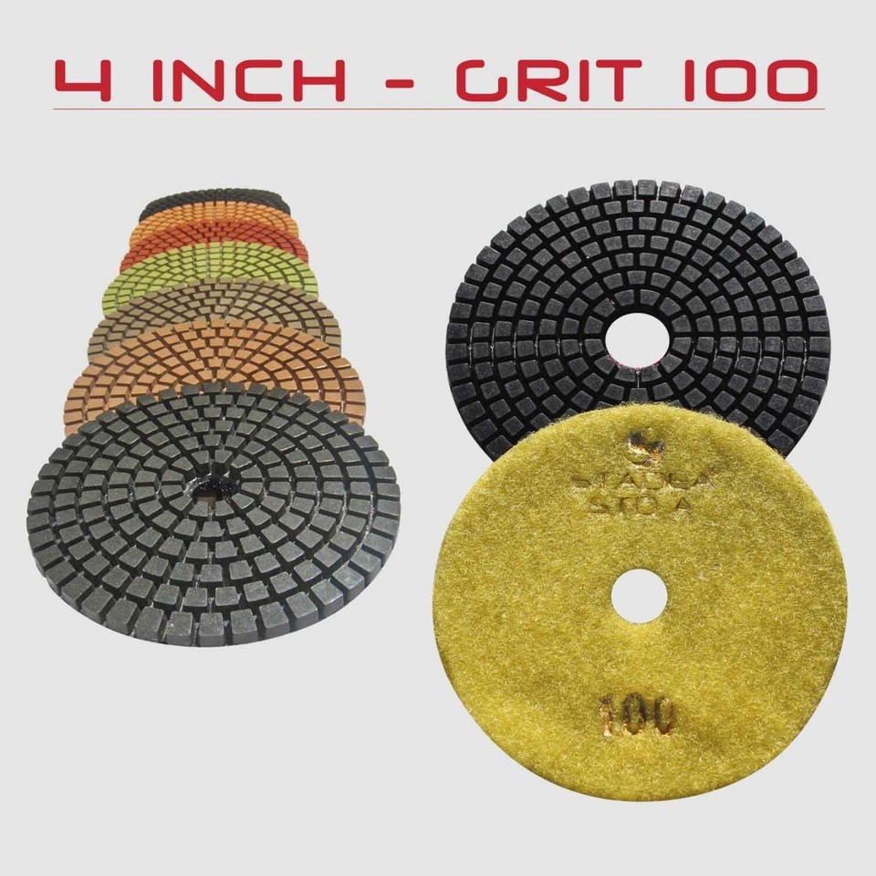 Stadea 4" Diamond Polishing Pad Three Step 3-step Set Wet Polish - Foto 2
