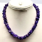 Natural Purple Amethyst Boutique Designer Handmade Beaded Necklace 18 Inches