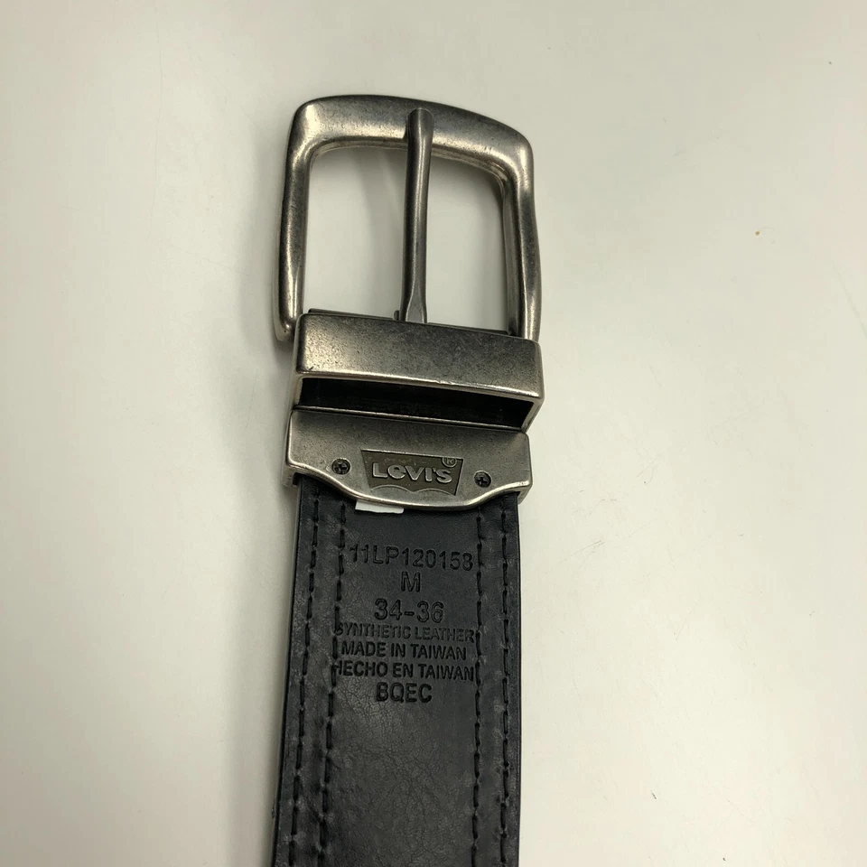 Cinturón Reversible Levi's Negro Marrón Hombre Informal Trabajo Talla M 34-36 Imitación Cuero Foto 4 de 4
