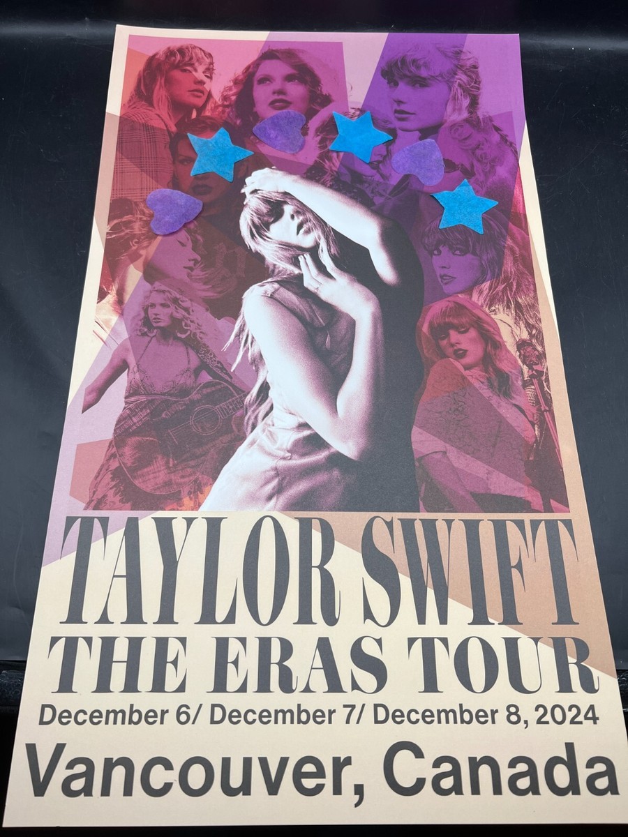 Official Taylor Swift Concert Poster Vancouver, BC Eras Tour Dec
