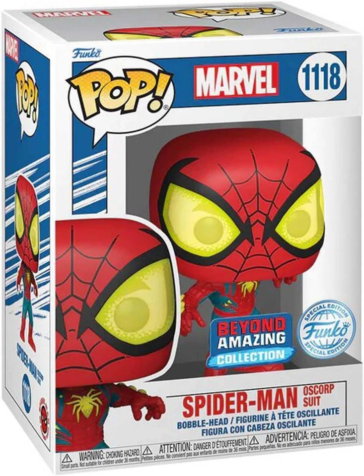 Funko Pop Marvel Spider-Man Oscorp Suit Beyond Amazing Exclusive #1118 Figure - Image 2 of 3