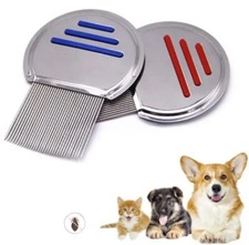 2-Pack Flea Comb Fine Tooth for Cats Dogs Pet Grooming Lice Egg Remover