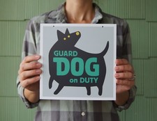 Beware of Guard Dog Sign, 8" x 8", for Interior/Window