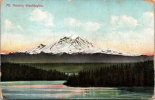 Mt Rainier Washington Antique Postcard PM Alpena Cancel WOB Note DB Germany