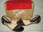 100% AUTHENTIC NEW WOMEN LOUBOUTIN BLACK GYPSOFLAT RING & STUD SANDALS US 10 — photo 6
