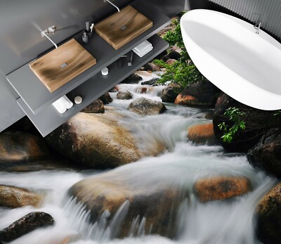 3D Rock River PKE920 Floor WallPaper Murals Wallpaper Mural Print Bea