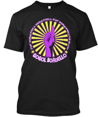 Gogol Bordello-start Wearing Purple T-Shirt Made in the USA Size S to 5XL
