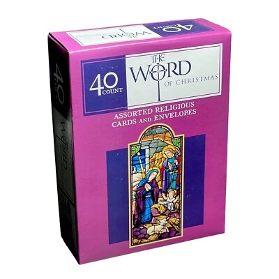 40-Count Box Set, AMERICAN GREETINGS Religious CHRISTMAS CARDS + ENVELOPES