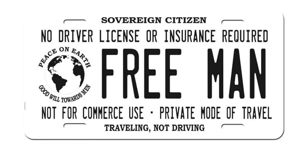 Free Man Sovereign Citizen Metal Aluminum License Plate Tag - Picture 1 of 4