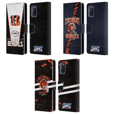 OFFIZIELLE NFL CINCINNATI BENGALS LOGO ART BRIEFTASCHE HUELLE FÜR OPPO HANDYS