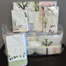 NEW Pottery Barn Baby HAYLEY 4pc Quilt Sham Sheet Skirt CRIB Bedding Set
