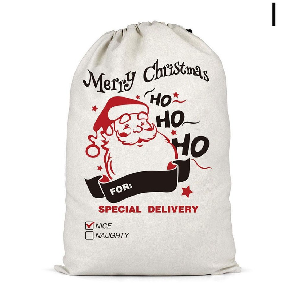 Merry Christmas Gift Bags Retro Santa Claus Fox Kraft Paper Bags Xmas