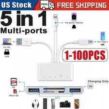 5 in 1 Memory Card Reader USB 3.0 OTG Adapter SD Card Reader For iPhone/iPad LOT