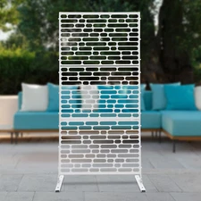 6.2ft X 3ft Metal Privacy Screen Outdoor for Patio, Garden, Fence, Balcony Decor