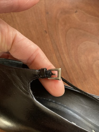 Authentic Prada Black Leather Heels With Square Toe Size 9 - Picture 5 of 15
