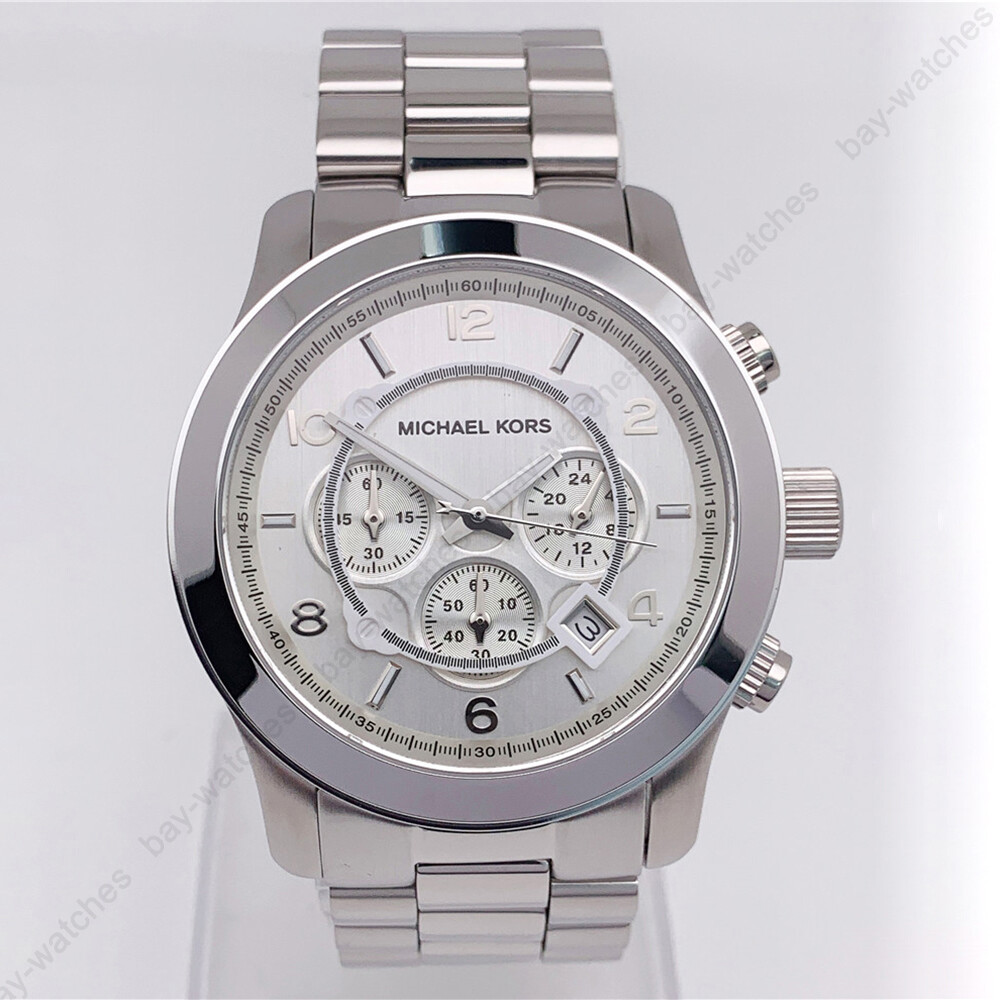 Steel Mk8086 Price MICHAEL KORS “OVERSIZED RUNWAY” MK8086 SILVER WATCH