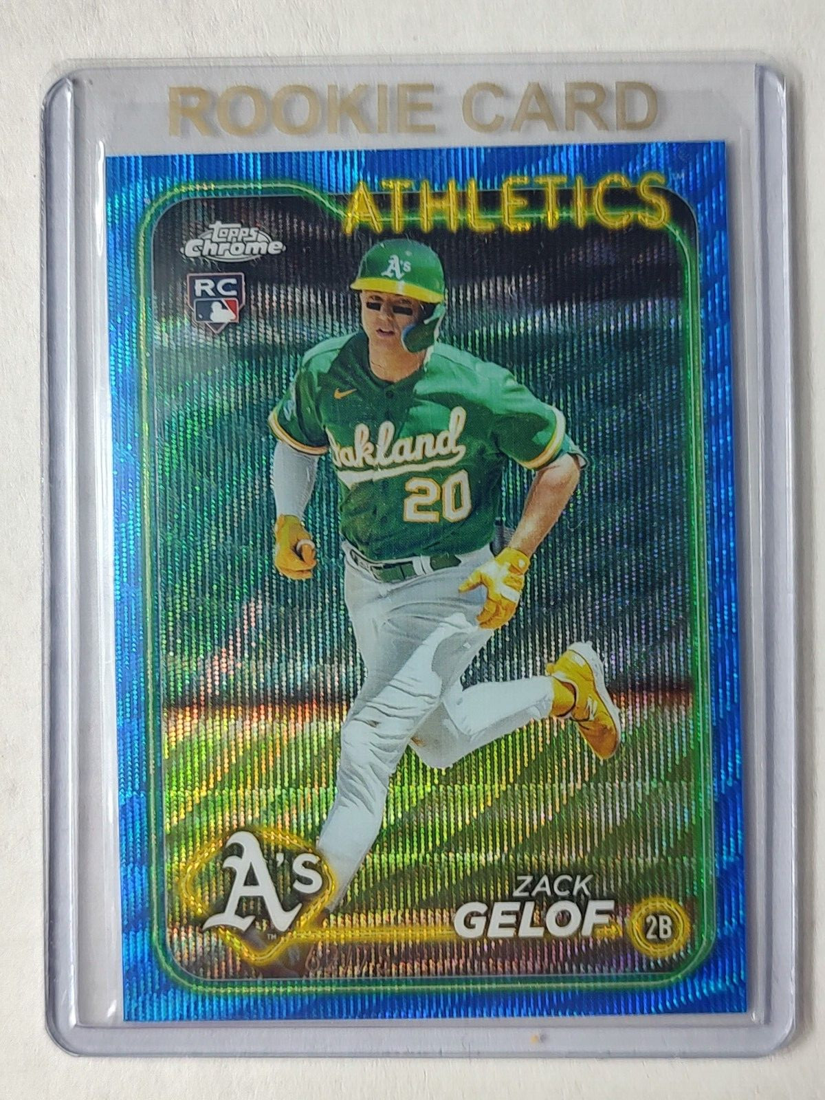 2024 TOPPS CHROME BLUE WAVE ZACK GELOF RC ROOKIE 62/75 BASEBALL CARD #282