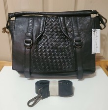 Nwt Viola Castellani Women's Black Leather Shoulder/messenger Bag