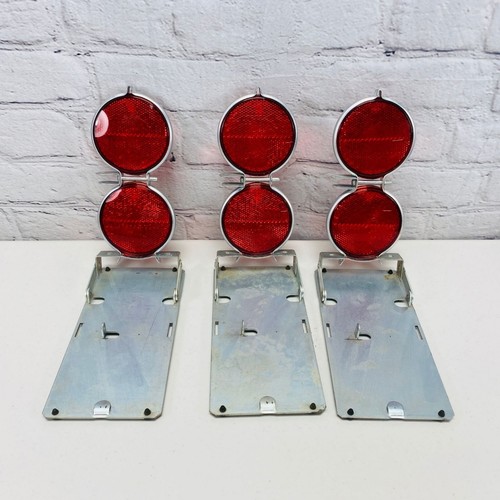 Vintage Anthes Roadside Auto Emergency 3 Red Reflector Lenses In Metal Box - Picture 5 of 9