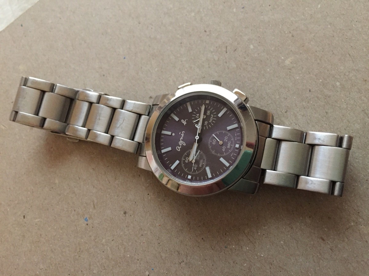 Agnes B Chronograph Watch Purple Timepiece Wristwatch Limited | eBay