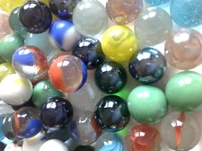 Glass Game Marbles Mixed 30 - 5/8", 2 - Shooter - 1"