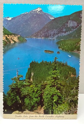 Diablo Lakes from the North Cascades Highway Vintage Souvenir Unposted Postcard 