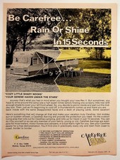 Carefree Awnings 1973 Vintage Magazine Ad RV Trailer Camping Motorhome