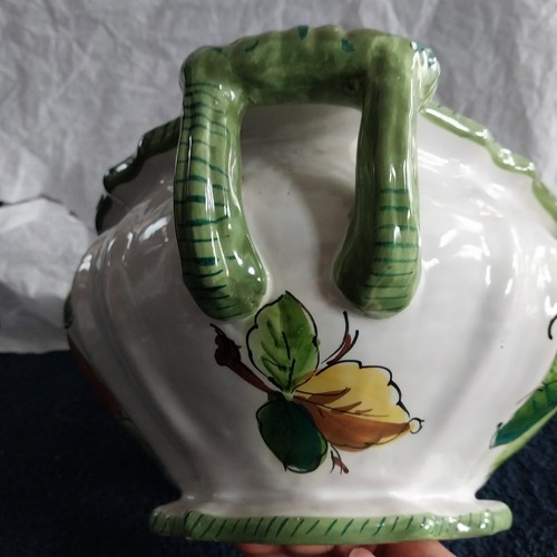 Vtg Italy Majolica Large Soup Tureen Fruits Pears Cherries Hand Painted - Picture 10 of 22