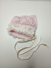 Pink Doll Bonnet White Lace