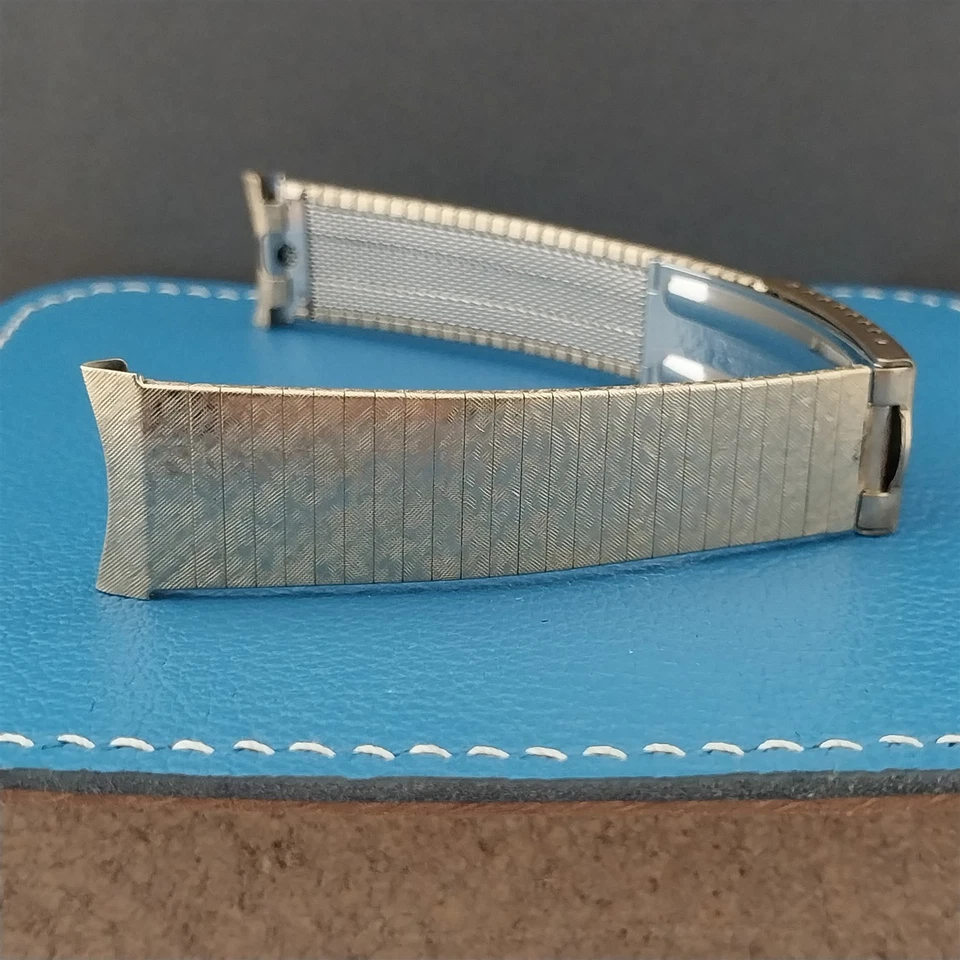 Correa de reloj clásica de los años 70 Speidel vintage de 19 mm y 18 mm llena de oro amarillo de 10 k sin usar Foto 2 de 4