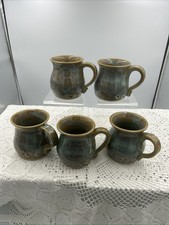 Studio Pottery Stamped L S - Five Mugs 9cm