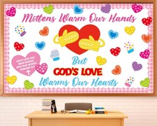 Valentine's Day Religious Bulletin Board Set God's 59.1 x 35.4 inches, Pink