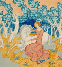 Edmund Dulac: The Maid and the Unicorn 22x30 Archival Quality Fine Art Print