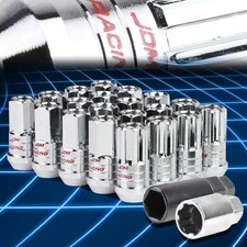 45mm Steel M12x1.25 6-Point 25mm OD Close-End Chrome 16Rim Lug+4Lock Nuts Set