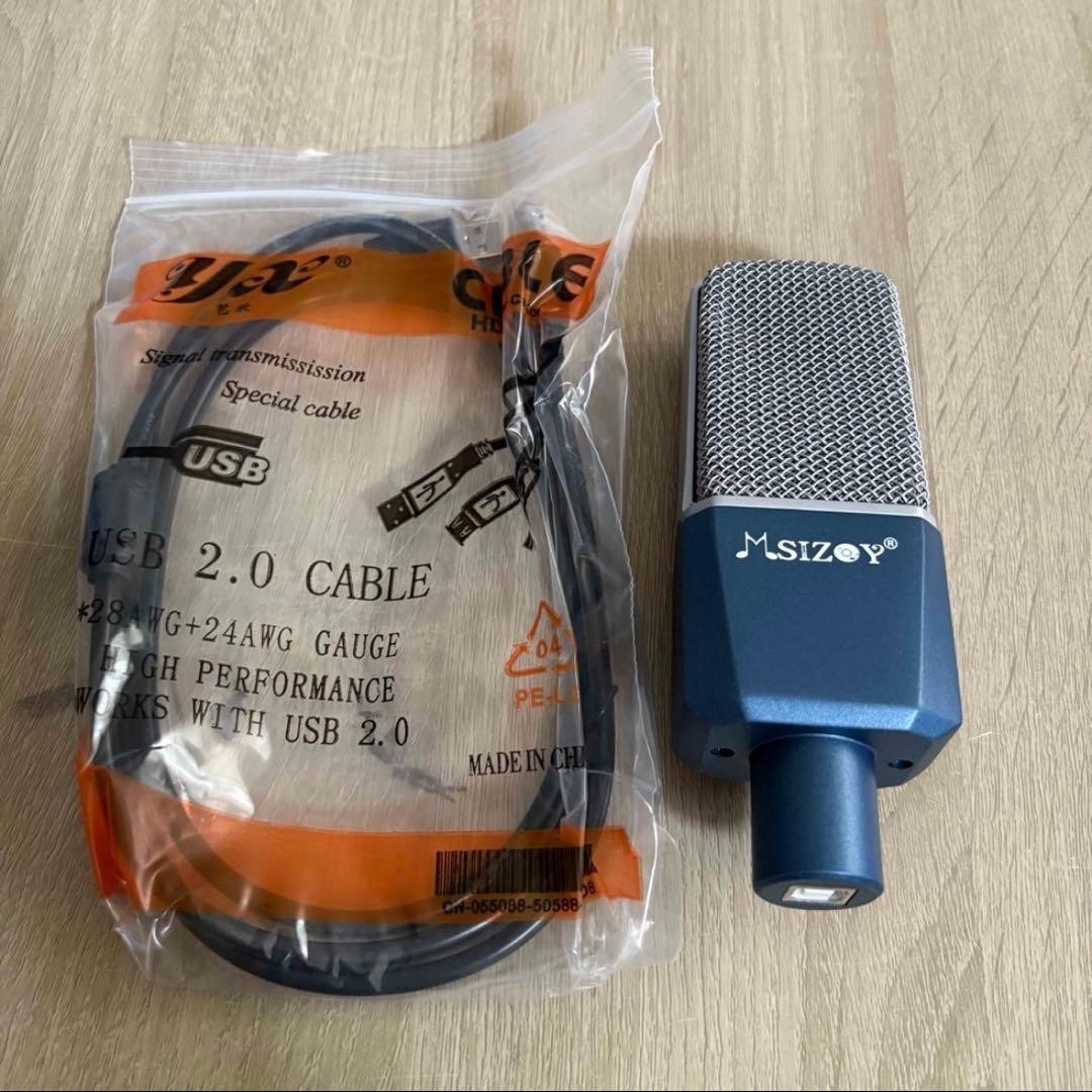 MSIZOY USB Microphone Condenser with Mute, 3.5mm, for PC & Smartphone, Used