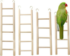 GXXMEI 4PCS Bird Toys - Wooden Ladder Climbing Toys for Parakeets, Parrots, Cock