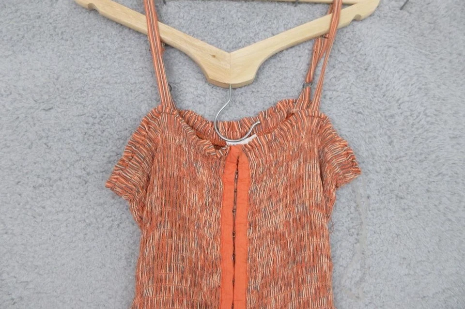 Mono Aeropostale Mujer Mediano Naranja Rayas Calado Pierna Ancha Corbata Cinturón Foto 3 de 4