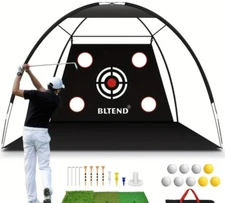 Bltend Full Golf Practice Net with Training Mat, Balls, Tees, Target -...