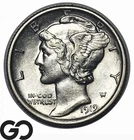 1919 Mercury Dime, Frosty White Choice BU+