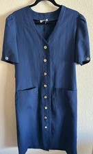 VTG 60's R K Originals Maid/Business 2 Pocket Button Up Dress See Measurements