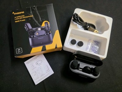 MAONO Wave T1 Mini Wireless Lavalier Mikrofon 2x Mic USB-C Ladecase Retoure