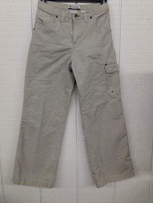 Columbia Youth Size 12 Cargo Pants Khaki Outdoor Hiking Boys Beige