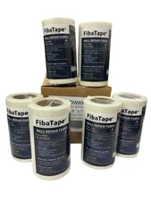 Case of 6 Rolls FibaTape Perfect Finish 6"x75' Self-Adhesive Wall Repair Fabric