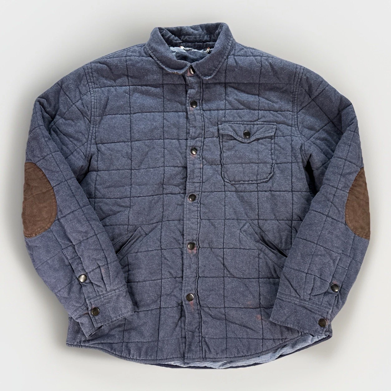 Untuckit Bollinger Mens Quilted Jacket Button Down Shirt Collar Pockets Sz Large