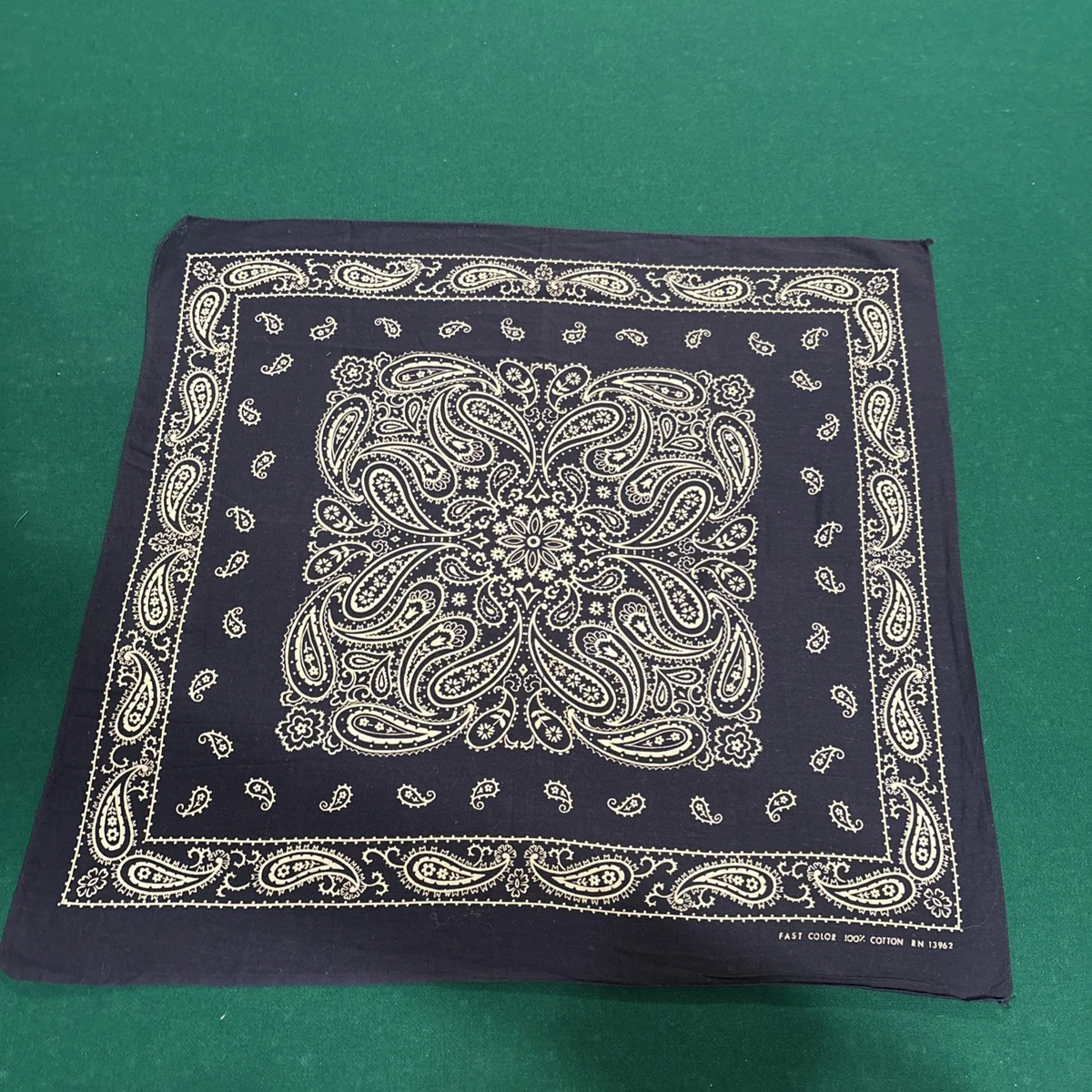 Vintage Black Bandana In Vintage Handkerchiefs for sale | eBay