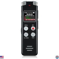 EVISTR 64GB Portable Voice Recorder - Voice Activated for Lectures & Meetings