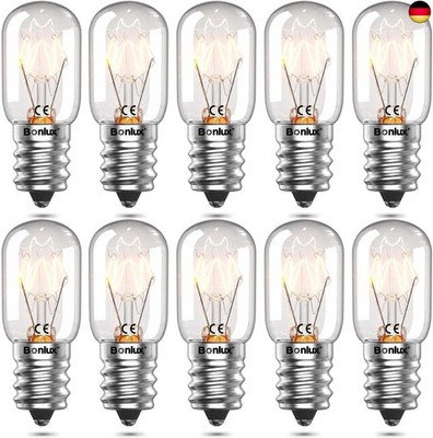 Bonlux 10-Pack Salzlampe Glühbirnen E14 15W Kühlschrank Glühbirne High Temp 30