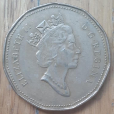 RARE RCM ROYAL CANADIAN MINT ERROR QUEEN'S BROW 1 DOLLAR 1995