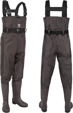 TIDEWE Bootfoot Chest Wader, 2 Ply Nylon PVC Waterproof Fishing Hunting, Size 5