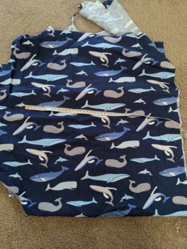 Remnant Lot Of Sea Themed Novelty Cottons Sharks Whales Crabs Quilts, Clothing, - Bild 4 von 5